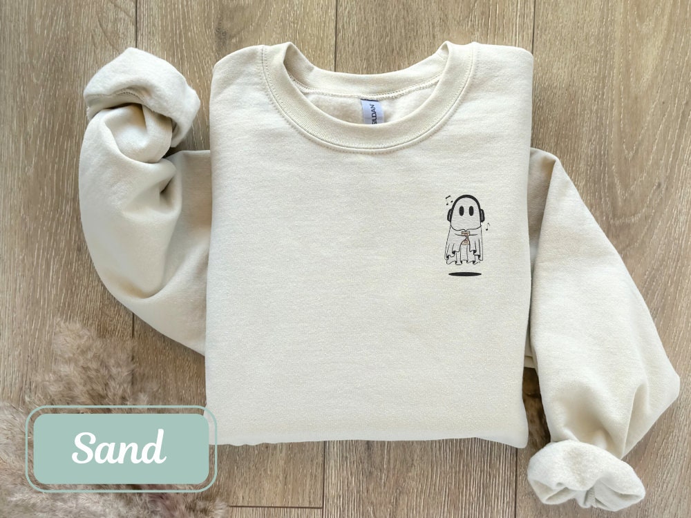 ghost with headphones Unisex Sweatshirt