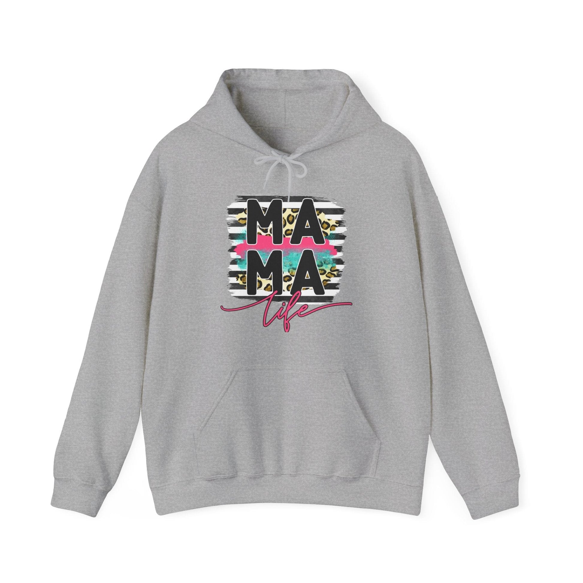 Celebrate motherhood with the ‘Mama Life’ hooded sweatshirt, featuring a beautiful blend of floral design and modern typography, a warm Mother's Day gift for cherished moms – available now at D1gital Emporium US.