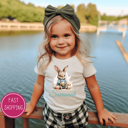 Adorable Toddler Girl Easter Tee with Cute Bunny Design - Soft and Comfortable Cotton, Perfect for Spring Celebrations | D1gital Emporium US