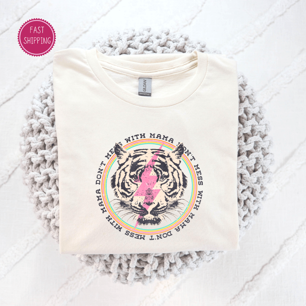 Stylish 'Don't Mess With Mama' Unisex Softstyle T-Shirt, perfect for Mother's Day – show your love with this comfortable and empowering gift for mom, available at D1gital Emporium US.