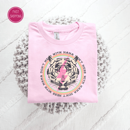 Stylish 'Don't Mess With Mama' Unisex Softstyle T-Shirt, perfect for Mother's Day – show your love with this comfortable and empowering gift for mom, available at D1gital Emporium US.