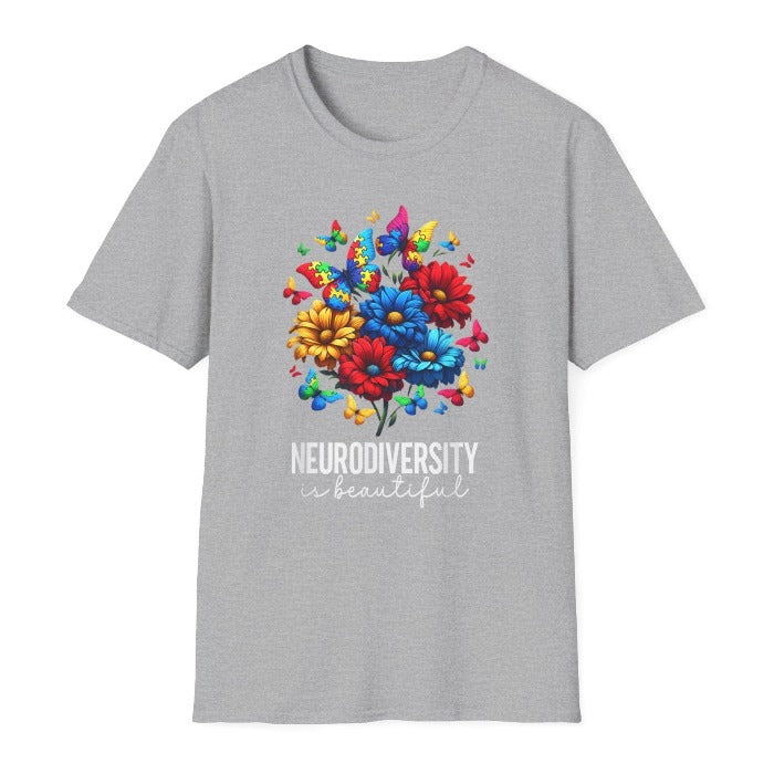 Colorful Autism Awareness Month Unisex T-Shirt - Embrace Neurodiversity with our Softstyle Tee | D1gital Emporium US.