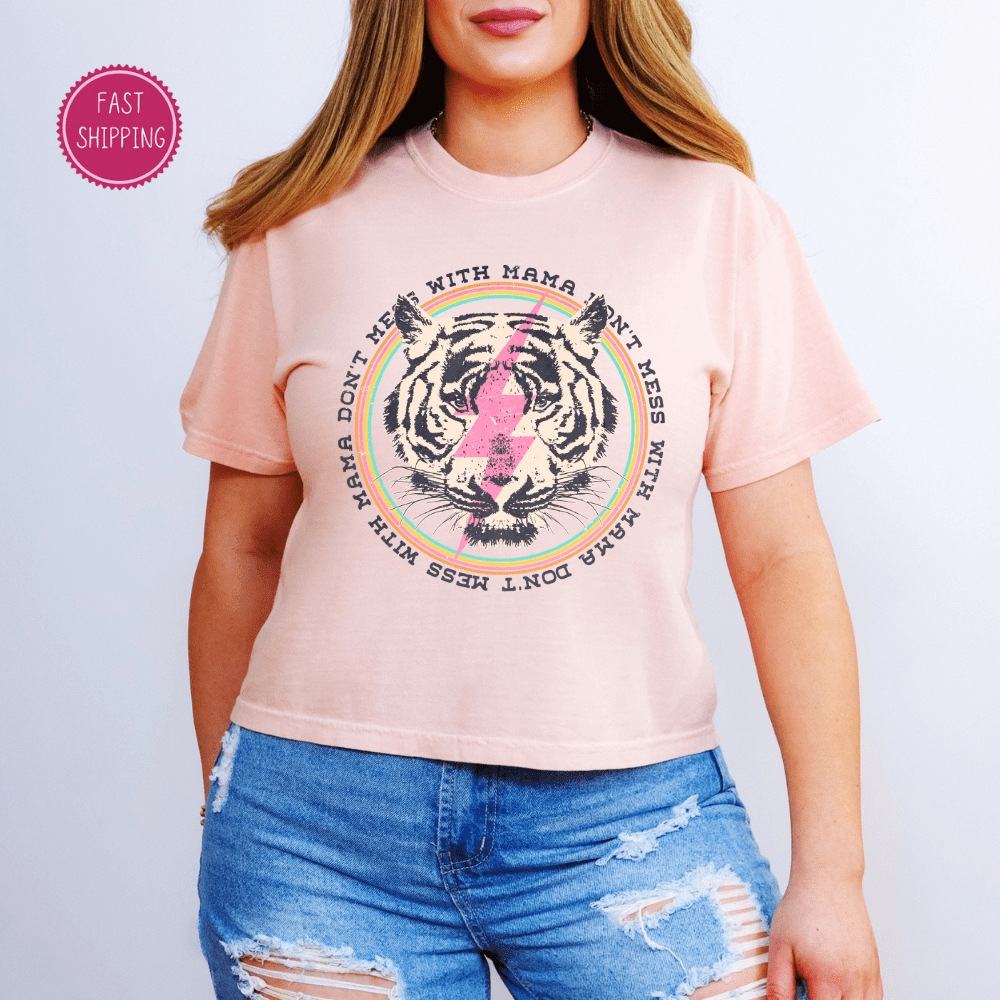 Stylish 'Don't Mess With Mama' Women's Boxy Tee, ideal for Mother's Day – comfortable, eco-friendly, and fashion-forward, available exclusively at D1gital Emporium US.