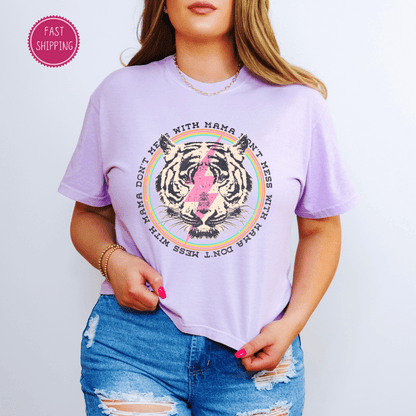 Stylish 'Don't Mess With Mama' Women's Boxy Tee, ideal for Mother's Day – comfortable, eco-friendly, and fashion-forward, available exclusively at D1gital Emporium US.