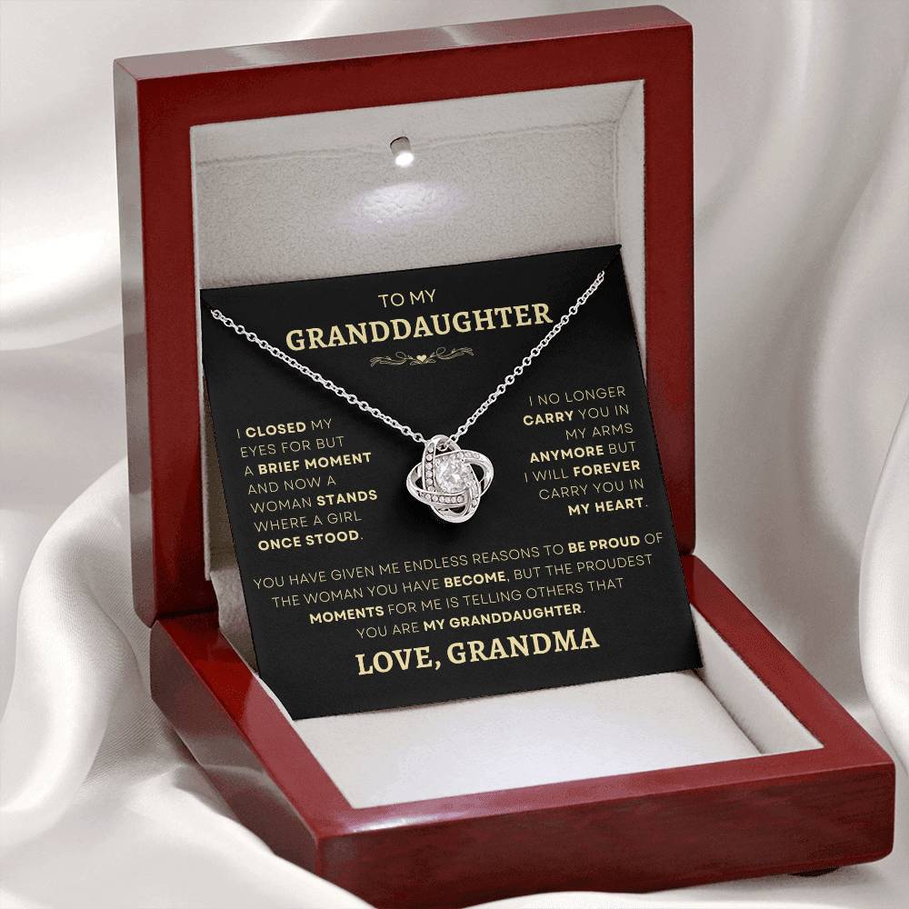 Treasured keepsake necklace for granddaughter from grandma, featuring a sparkling cubic zirconia pendant in a luxurious gift box – an unforgettable gift, now available at D1gital Emporium US.