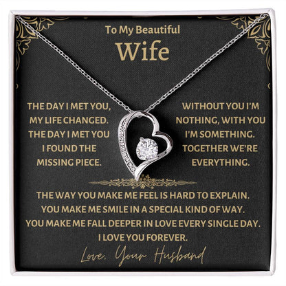 ShineOn Fulfillment Jewelry 14k White Gold Finish / Standard Box To My Beautiful Wife - Forever Love