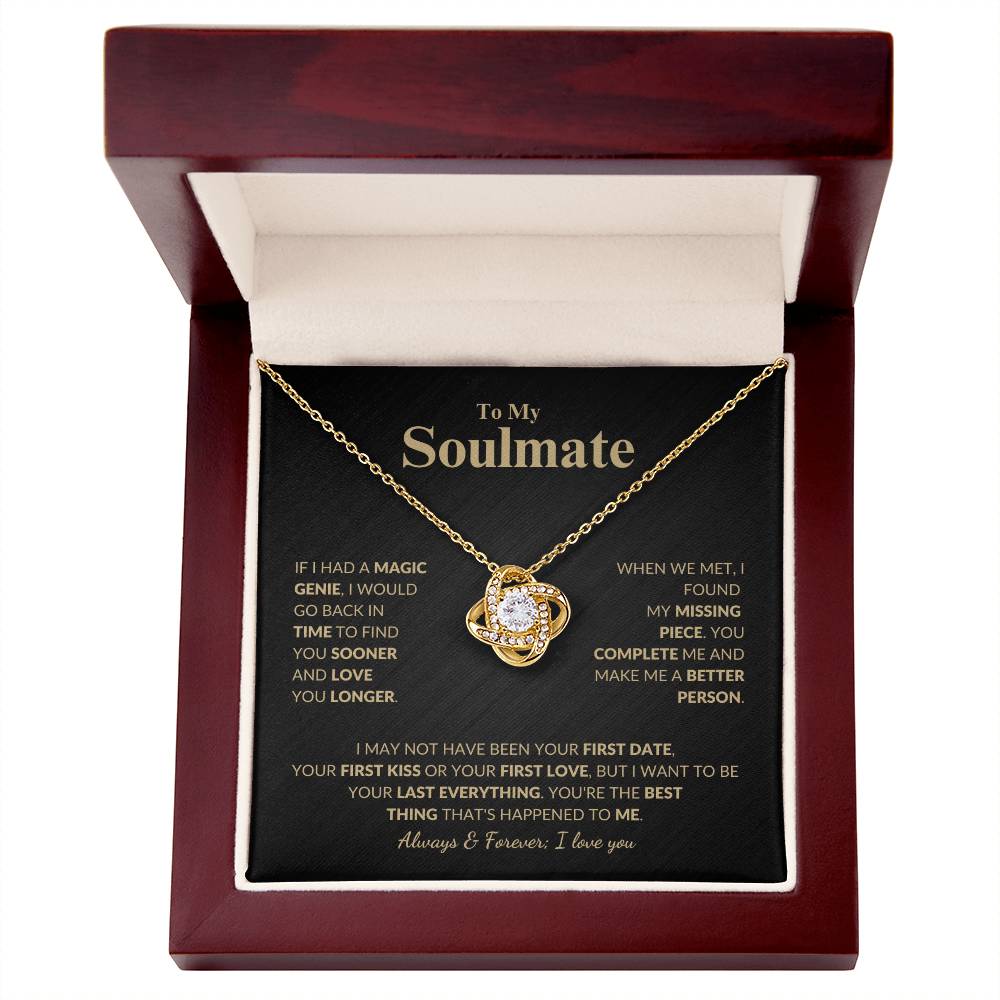 ShineOn Fulfillment Jewelry 18K Yellow Gold Finish / Luxury Box To My Soulmate, Always and Forever - Love Knot
