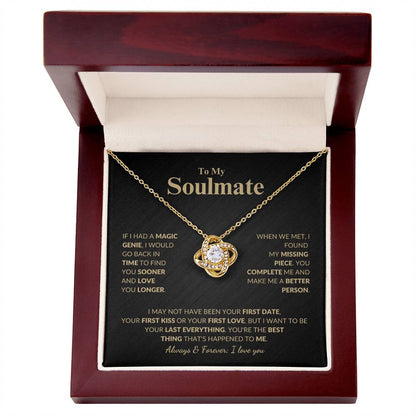 ShineOn Fulfillment Jewelry 18K Yellow Gold Finish / Luxury Box To My Soulmate, Always and Forever - Love Knot