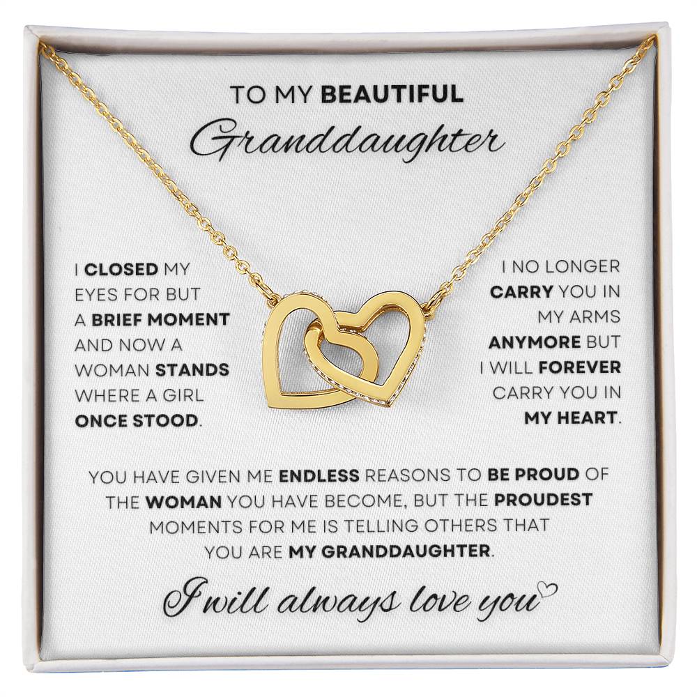 Express a grandparent's love with our 'Eternal Love' Gold Heart Necklace for granddaughters. The elegant design symbolizes a lifetime of support and pride in her journey from childhood to womanhood. Perfect for birthdays, special occasions, or as a heartfelt keepsake. Available now at D1gital Emporium US.