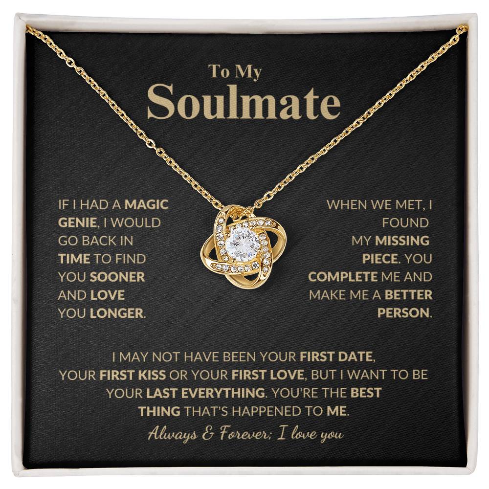 ShineOn Fulfillment Jewelry 18K Yellow Gold Finish / Standard Box To My Soulmate, Always and Forever - Love Knot