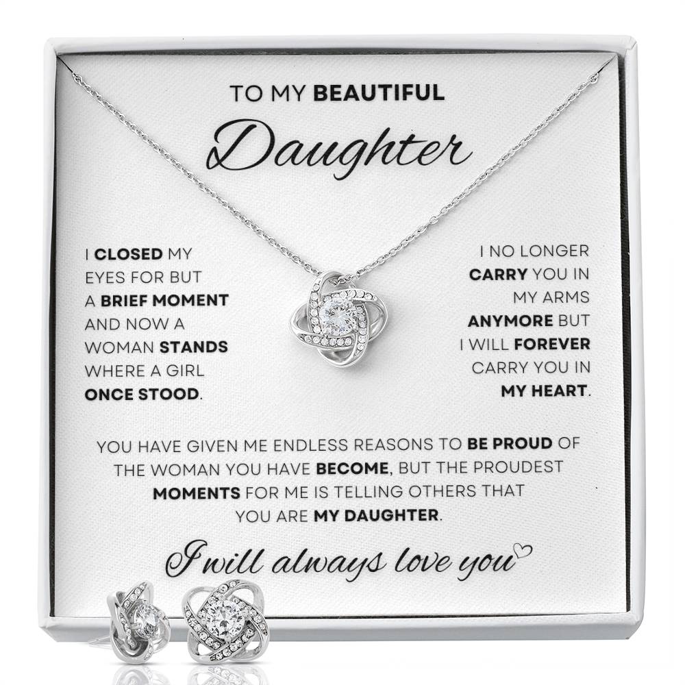 Express Love with Daughter's Love Knot Jewelry Set – Perfect Gift | D1gital Emporium