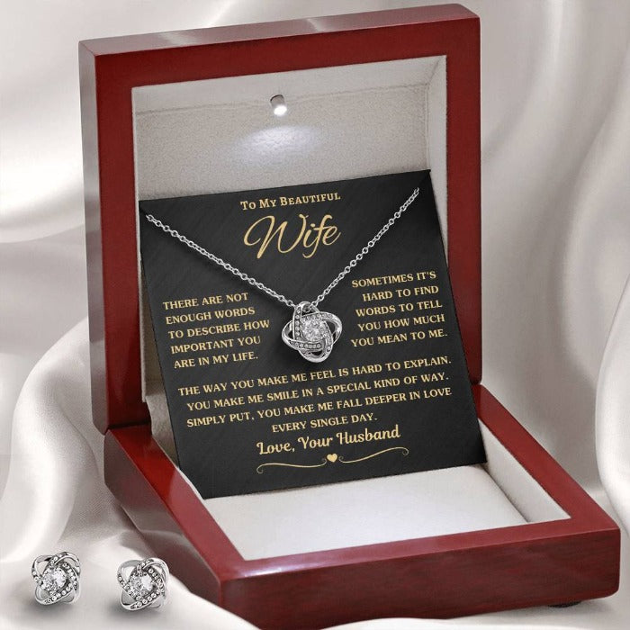 Elegant Love Knot Earring Set, the perfect anniversary or Valentine's gift for your wife, symbolizing eternal love and connection, from D1gital Emporium US.