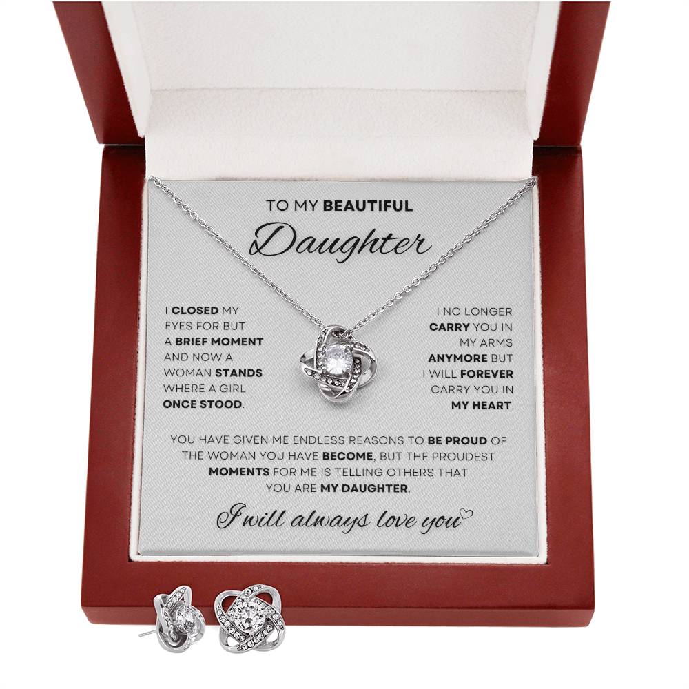 Express Love with Daughter's Love Knot Jewelry Set – Perfect Gift | D1gital Emporium