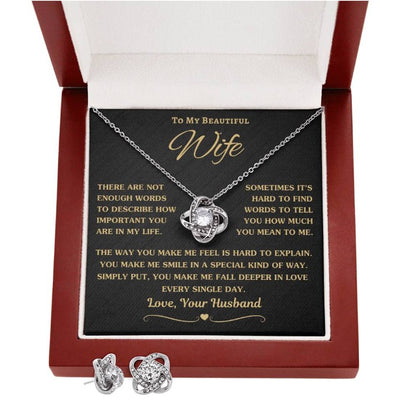 Stylish Love Knot Earring Set for Wives, a romantic and meaningful gift for anniversaries or Valentine's Day, showcasing love and commitment, available at D1gital Emporium US.