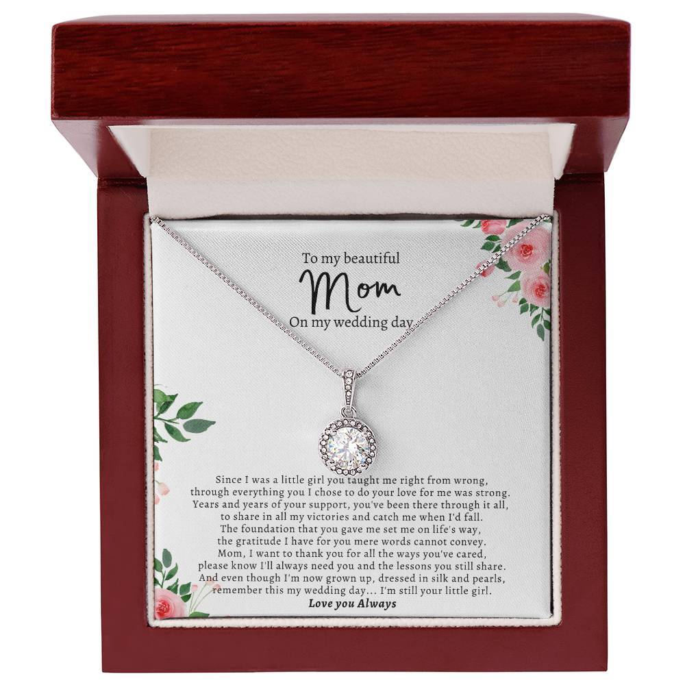 ShineOn Fulfillment Jewelry Luxury Box w/ LED To My Beautiful Mom, On My Wedding Day - Eternal Hope
