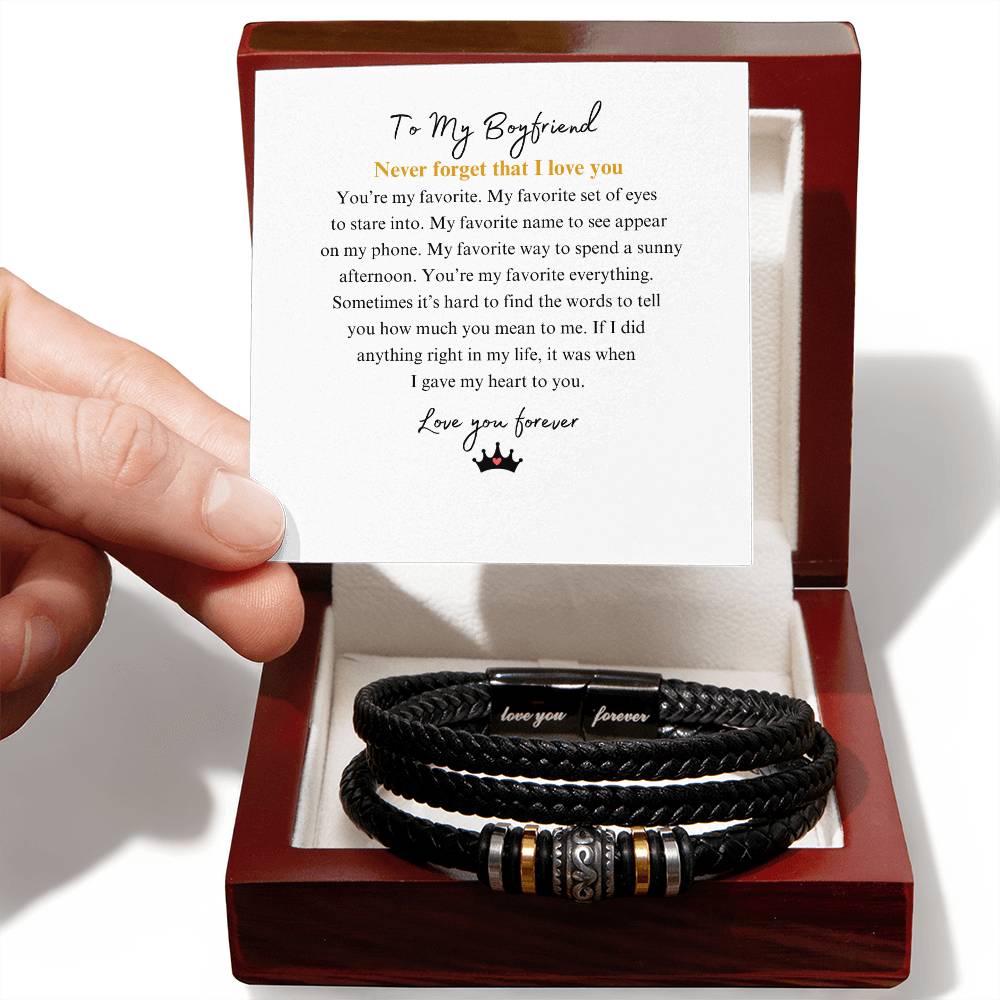 ShineOn Fulfillment Jewelry Luxury Box w/LED To My Boyfriend, Love You Forever - Bracelet