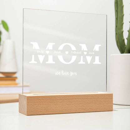 Mom We Love You - Mother's Day Personalized Square Plaque
