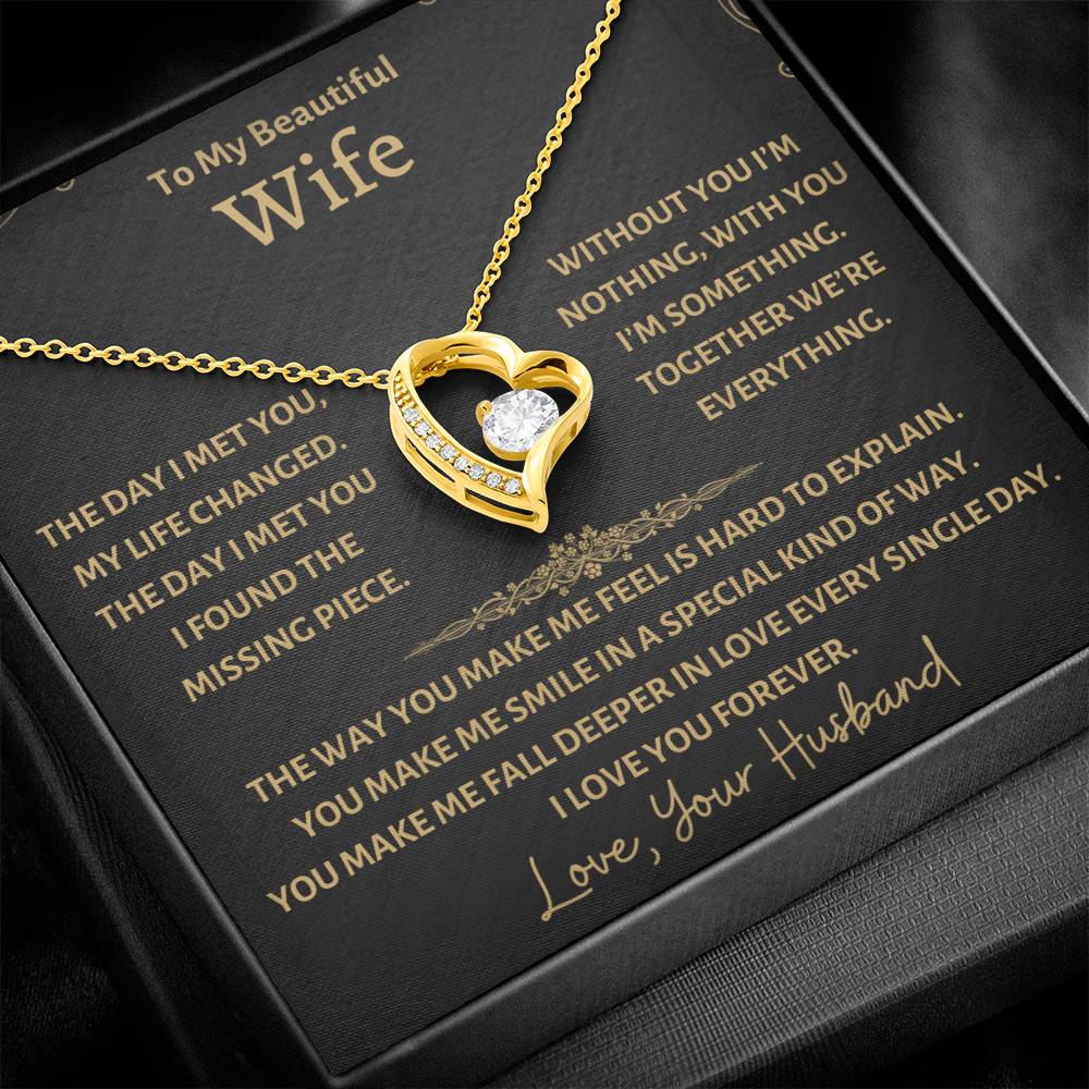 ShineOn Fulfillment Jewelry To My Beautiful Wife - The Day I Met You My Life Changed 💖