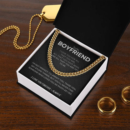 ShineOn Fulfillment Jewelry To My Boyfriend, Love You Forever - Cuban Link Necklace