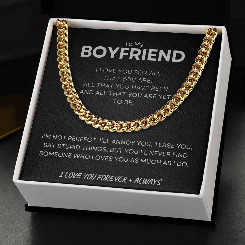 ShineOn Fulfillment Jewelry To My Boyfriend, Love You Forever - Cuban Link Necklace