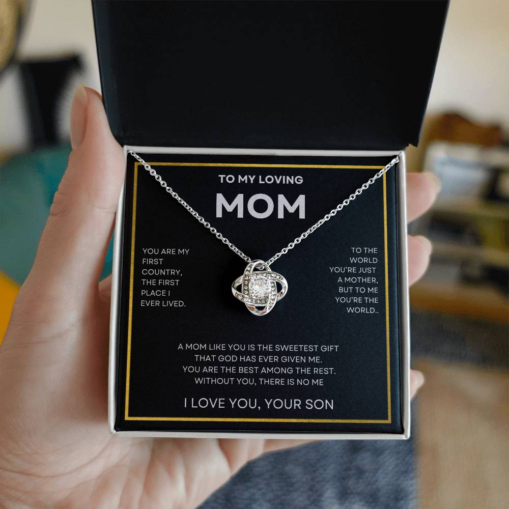 ShineOn Fulfillment Jewelry To My Loving Mom, Without You There's No Me - Love Knot Necklace