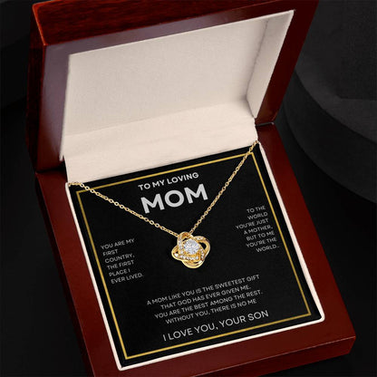 ShineOn Fulfillment Jewelry To My Loving Mom, Without You There's No Me - Love Knot Necklace