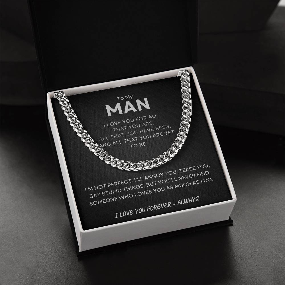 ShineOn Fulfillment Jewelry To My Man, Love You Forever - Cuban Link Necklace