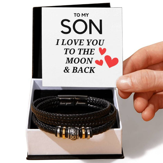 Emotional 'To My Son - Love You Forever' Bracelet featured on D1gital Emporium, symbolizing a parent's eternal love and support.