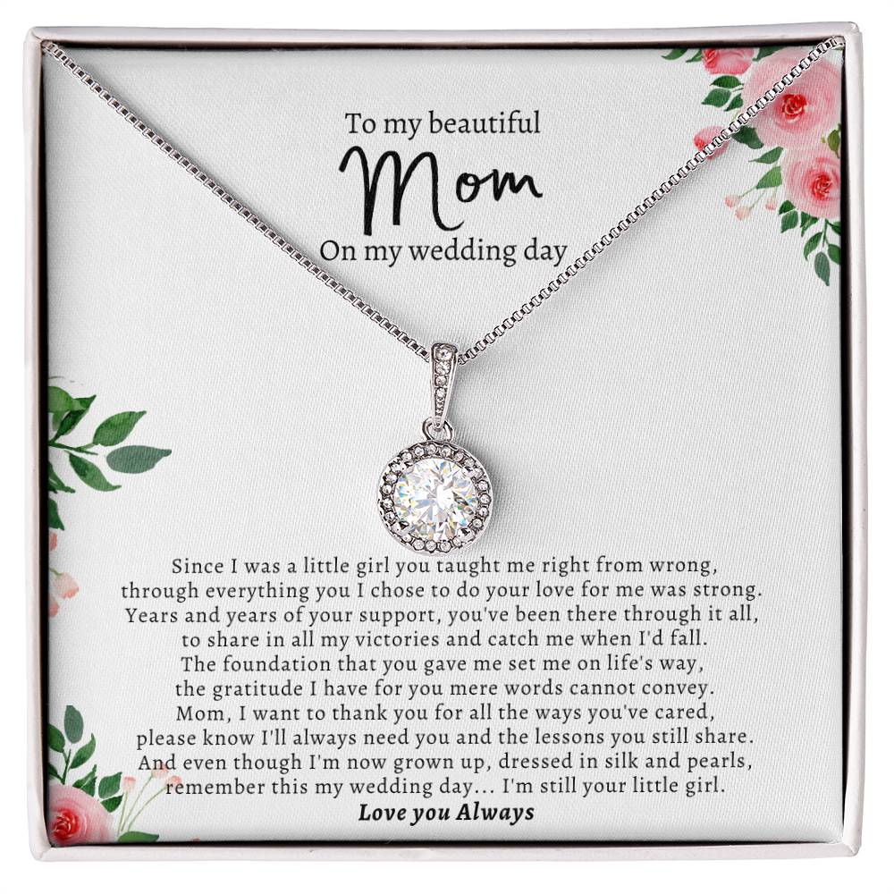 ShineOn Fulfillment Jewelry Two Tone Box To My Beautiful Mom, On My Wedding Day - Eternal Hope