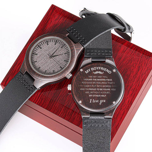 ShineOn Fulfillment Watches Luxury Box To My Boyfriend, I Love You - Wood Watch
