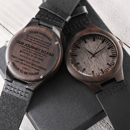 Custom Engraved Wooden Watch with Message for Husband - Unique Anniversary Gift | Shop at Digital Emporium US